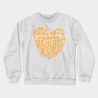 Orange Rick Astley Rickroll QR Code Heart Art Crewneck Sweatshirt